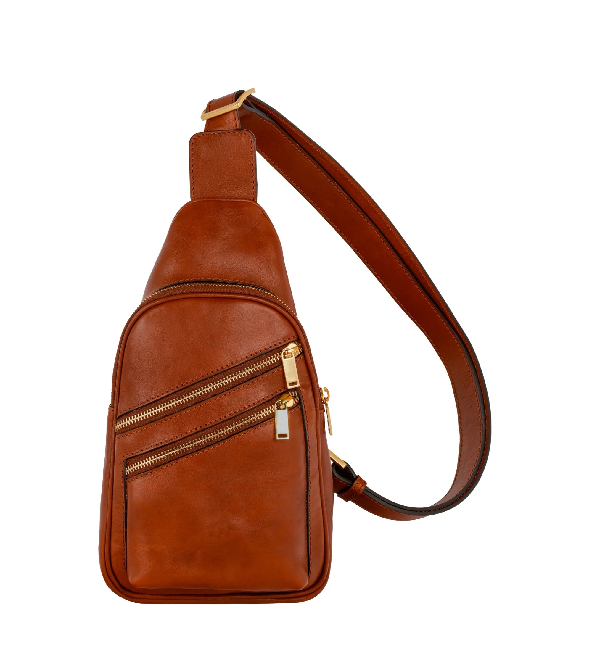 Vintage Full Grain Leather Crossbody Sling Pack