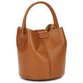 Genuine Cowhide Mini Bucket Handbag