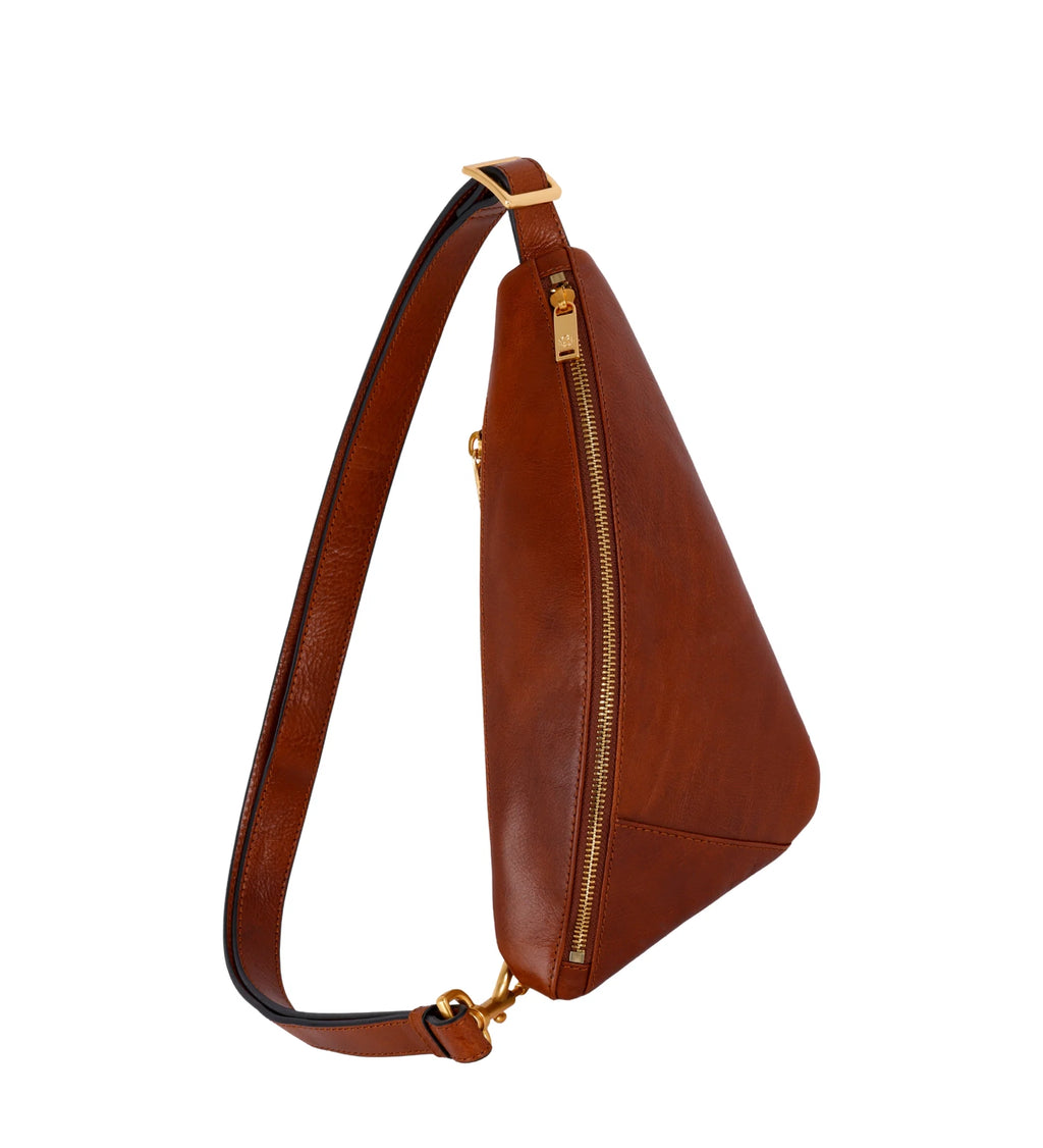 Full‑Grain Cowhide Triangle Sling Chest Bag