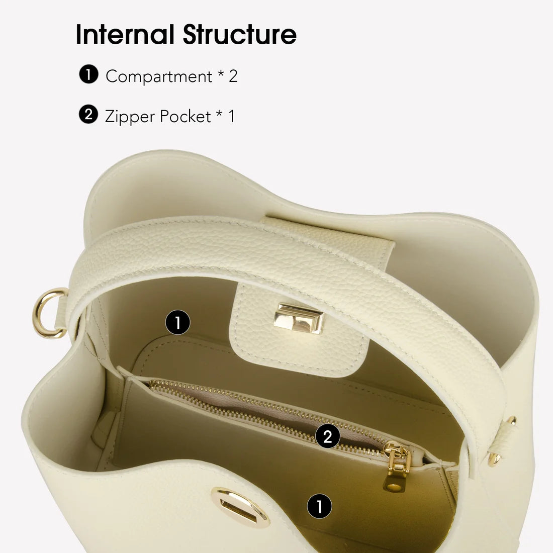 Elegant Ladies Leather Bucket Handbag