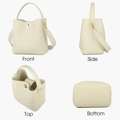 Elegant Ladies Leather Bucket Handbag