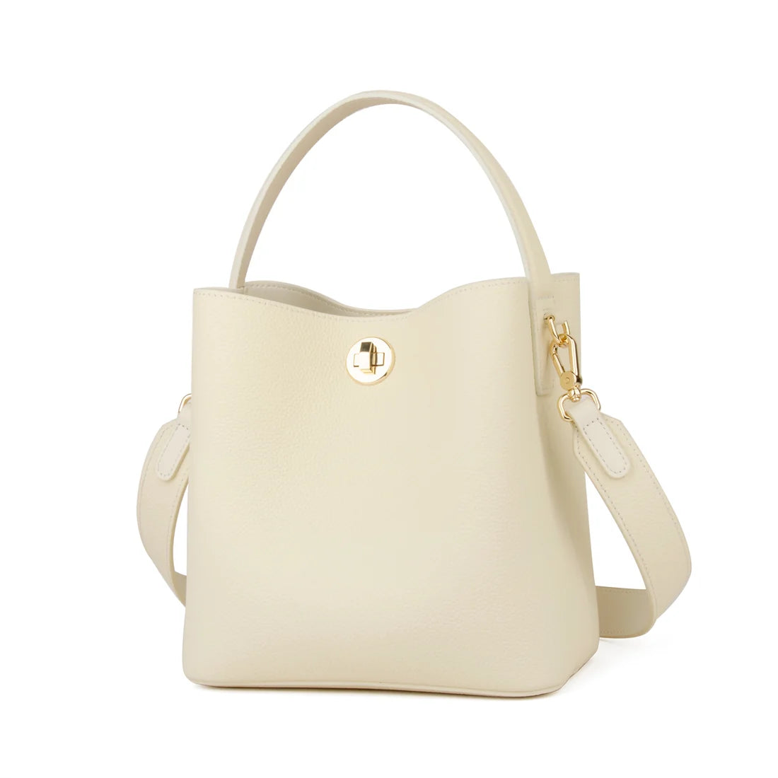 Elegant Ladies Leather Bucket Handbag