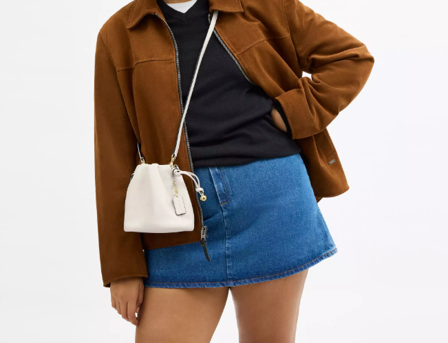 Mini Drawstring Calf Leather Crossbody Pouch