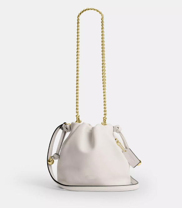 Mini Drawstring Calf Leather Crossbody Pouch